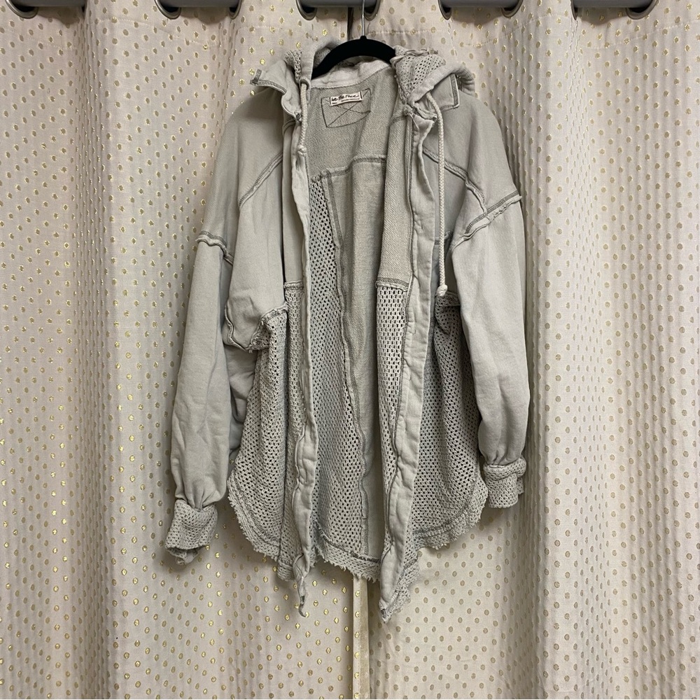 Free people button up hoodie cardigan
